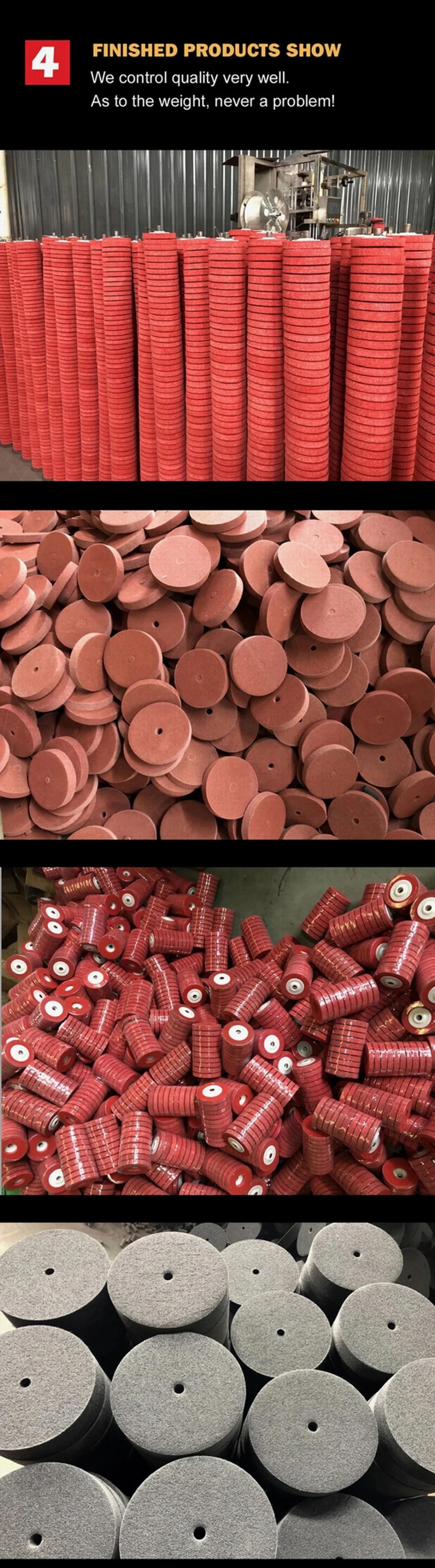 Non Woven Wheel, 150X25mm, U1/5p, Maroon Color